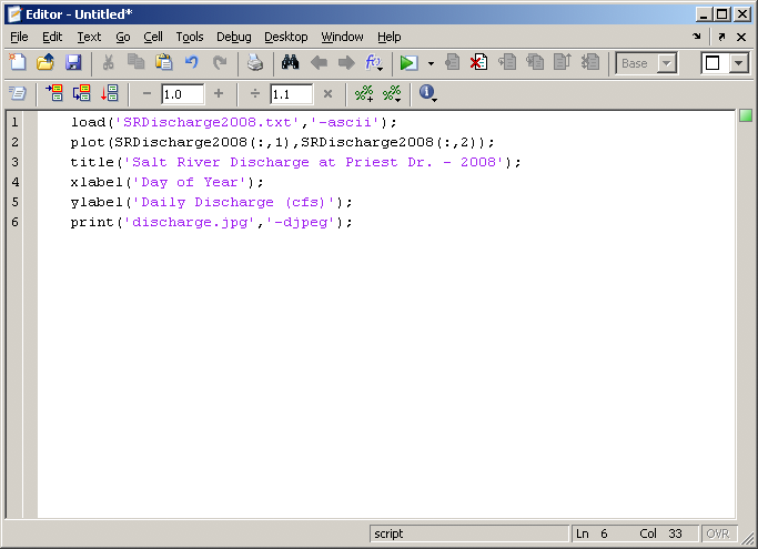 matlab 2008 script